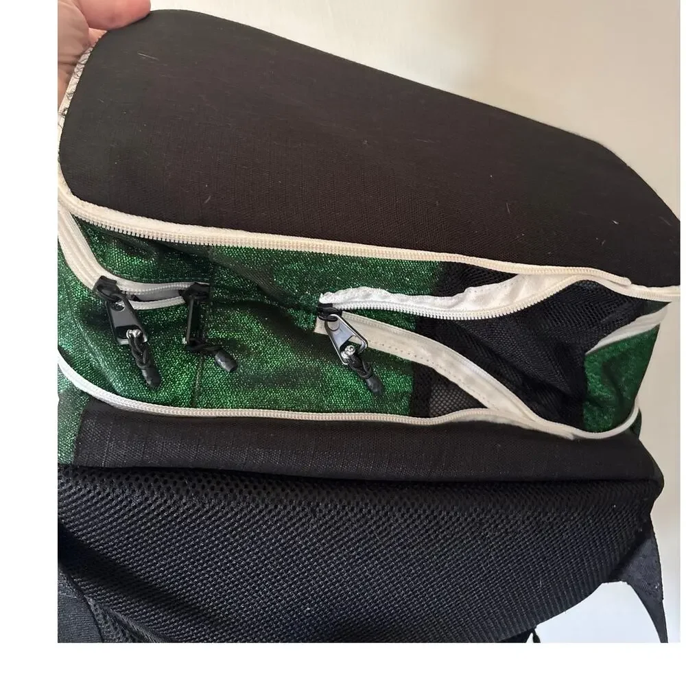 Lucky Green Rebel Dream Bag Plus Cheerleading Backpack Sparkly Glitter Crystals